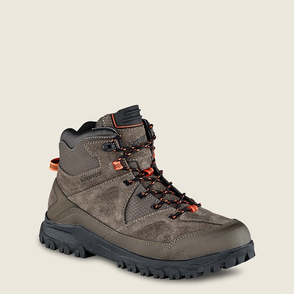 Red Wing Hiking Bot Erkek - Trbo - 5-Inch Waterproof Soft Toe - Gri Kahverengi - 95TQRBAWV